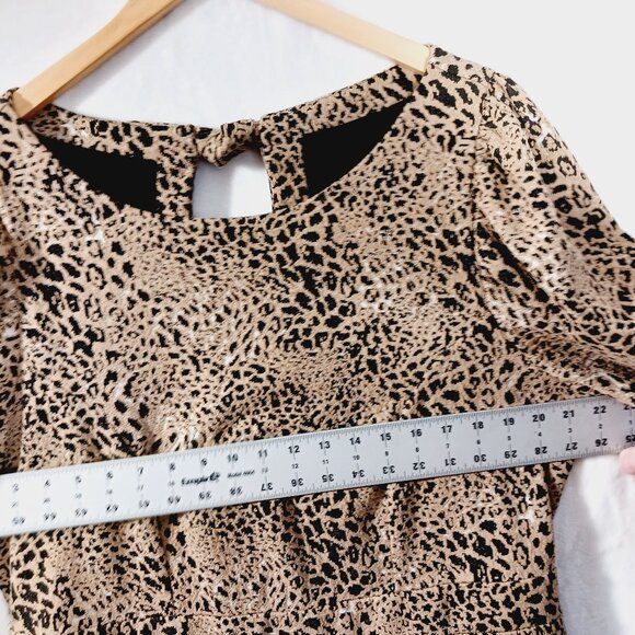 Anthropologie, Maeve, NWT, Knit Animal Print Mini Dress, Size 20W, Back Cutout - Picture 14 of 16